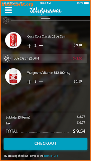 Walgreens Express Checkout screenshot