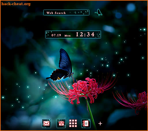 Wallpaper Peacock Butterfly and Red Spider Lily screenshot