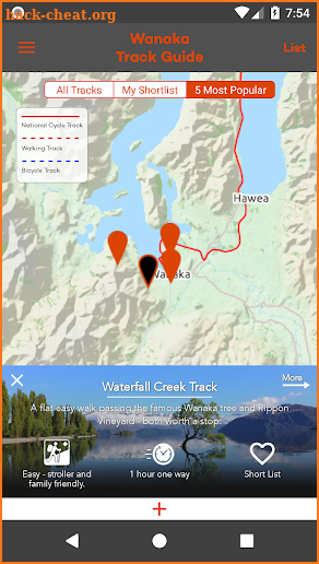 Wanaka Tracks App screenshot