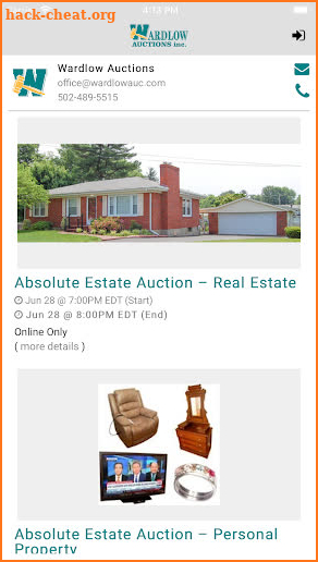 Wardlow Auctions Inc. screenshot