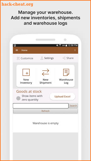 Warehouse Inventory & Shipment screenshot