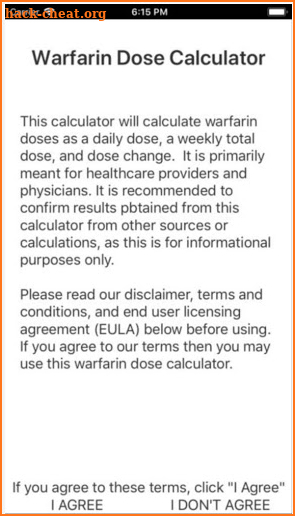 Warfarin Dose Calculator (without Ads) screenshot