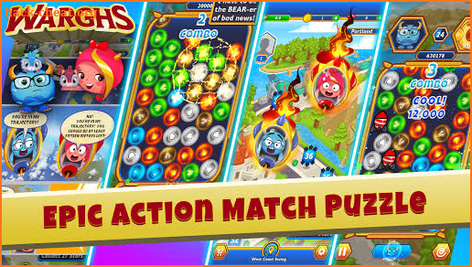 Warghs | Action Match 3 Puzzle Game screenshot