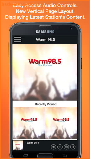 WARM 98.5 screenshot