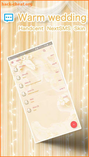 Warm wedding Next SMS skin screenshot