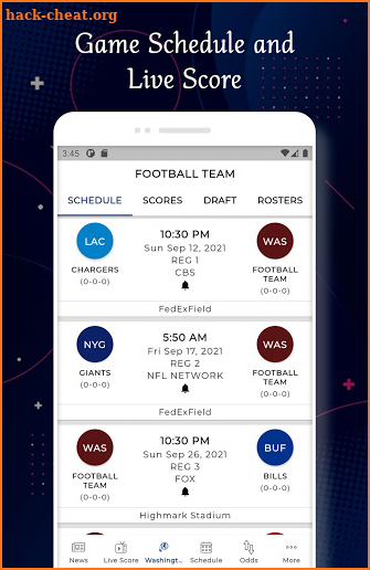Washington - Football Live Score & Schedule screenshot