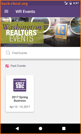 Washington REALTORS® Events screenshot