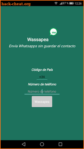 Wassapeame - Enviar Mensajes sin agregar contacto screenshot