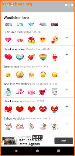 Wasticker love for Whatsapp screenshot