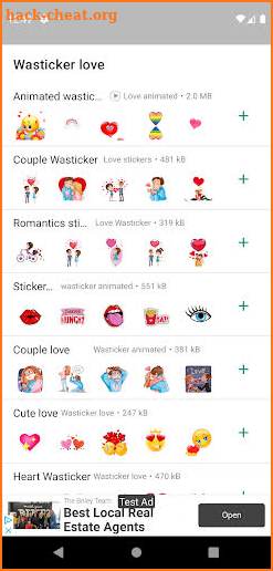 Wasticker love for Whatsapp screenshot