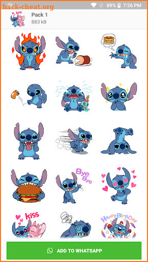 WAStickerApps - Cute Blue Koala Stitch Stickers screenshot