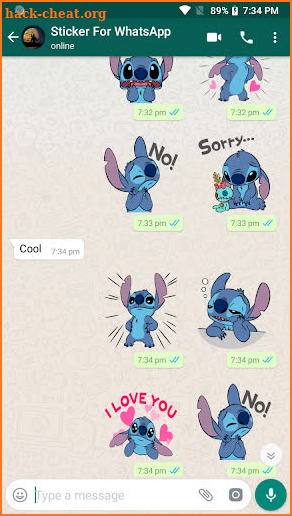 WAStickerApps - Cute Blue Koala Stitch Stickers screenshot