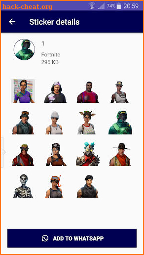 WAStickerApps For Fortnite - Stickers For WhatsApp screenshot