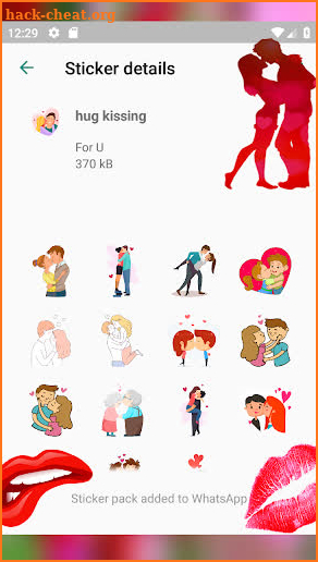 WAStickerApps Kisses Stickers (pack) screenshot