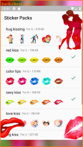 WAStickerApps Kisses Stickers (pack) screenshot