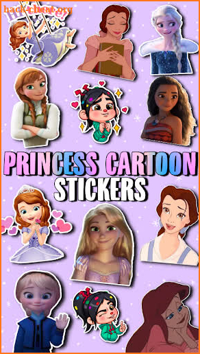👸🏻 WAstickerApps Princess Cartoon Stickers screenshot