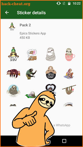 WAstickerApps Sloth Memes Stickers screenshot