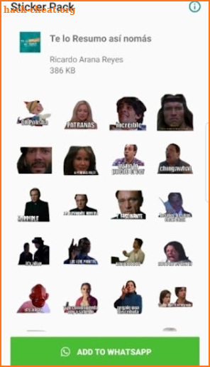 WAStickerApps - Te lo resumo así nomás screenshot