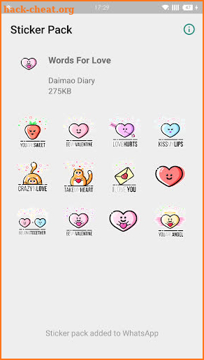 WAStickerApps - Words For Love screenshot