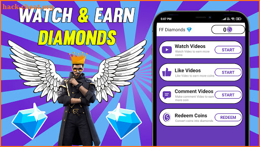 Watch and Earn Free Diamonds For FFire screenshot
