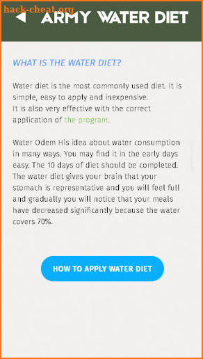 Water diet army screenshot
