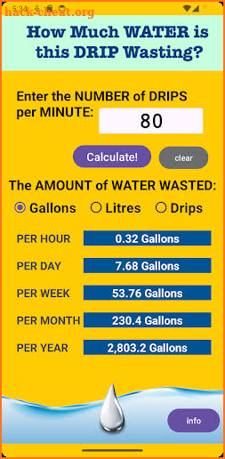 Water Drip Calculator screenshot