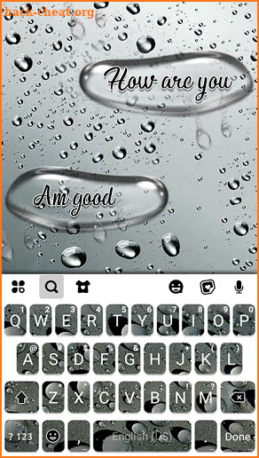 Water Drop Rainy Keyboard Background screenshot