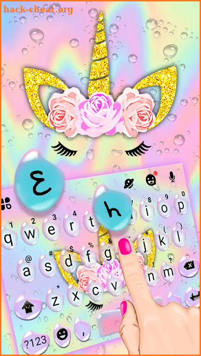 Water Drop Unicorn Girl Keyboard Theme screenshot