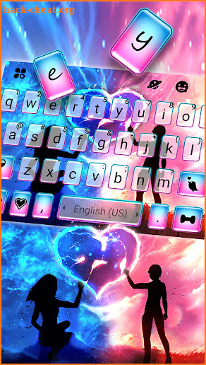 Water Fire Love Keyboard Background screenshot