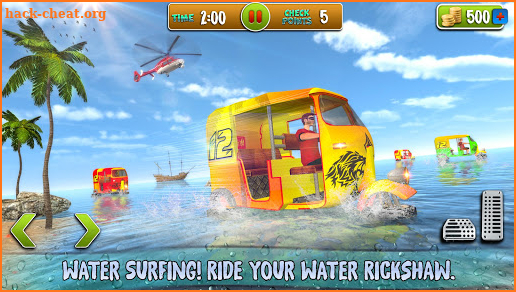 Water Surfing Tuk Tuk Rickshaw Game screenshot