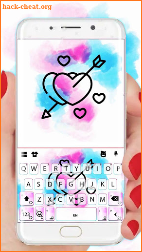 Watercolor Love Arrow Keyboard Theme screenshot