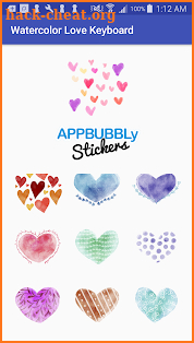 Watercolor Love Heart Keyboard Stickers for Gboard screenshot