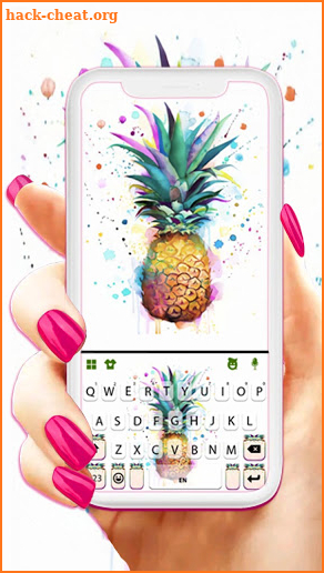 Watercolor Pineapple Keyboard Background screenshot