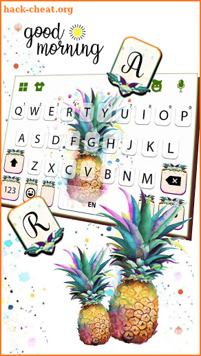 Watercolor Pineapple Keyboard Background screenshot