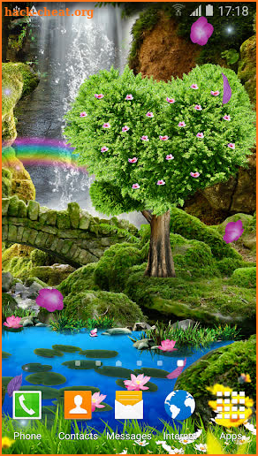 Waterfall Romantic Wallpaper screenshot
