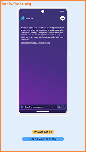 Waterfox: Privacy Web Browser screenshot