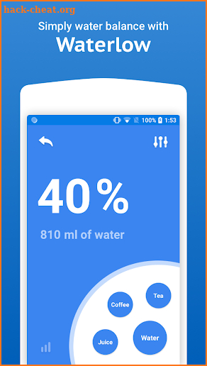 Waterlow - water balance screenshot
