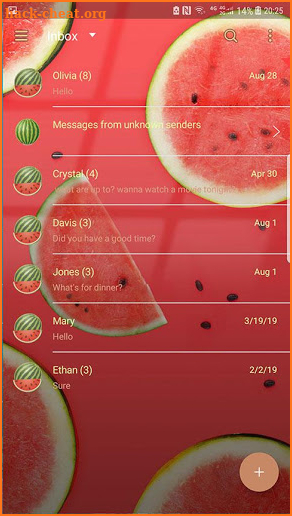 Watermelon skin for Next SMS screenshot
