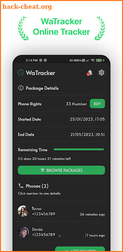 WaTracker: Online Tracker screenshot