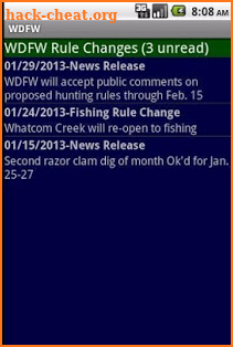 WDFW-WA Fish/Wildlife notices screenshot
