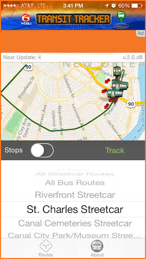 WDSU Transit Tracker screenshot