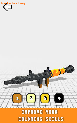 Weapons 3D Color by Number - War Voxel Coloring screenshot