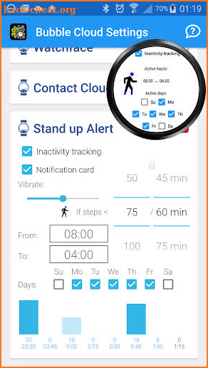 Wear Stand-up Alert +Watchface complication bubble screenshot