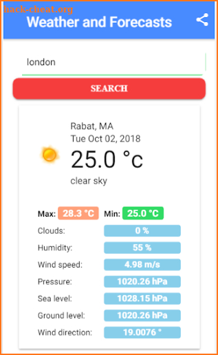 Weather and Forecasts screenshot