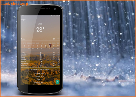 Weather app & precipitation forecast screenshot