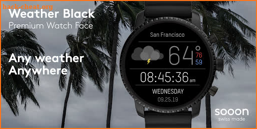 Weather Black Premium Watch Face screenshot
