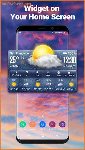 Weather Clock Widget on Homescreen QQ8 R3D3 C5PO screenshot