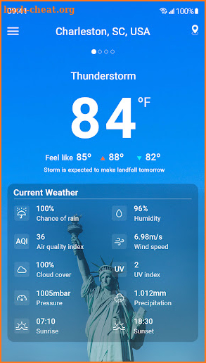 Weather forecast screenshot