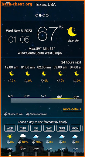 Weather forecast screenshot