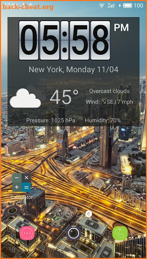 Weather forecast & transparent clock widget screenshot